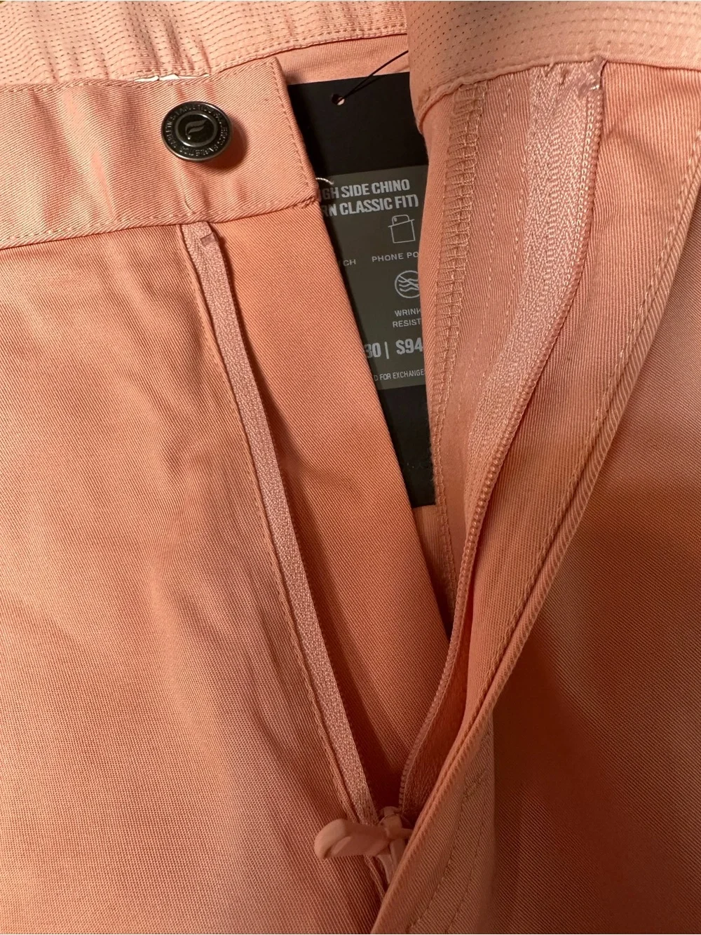 NWT Fabletics Men's High Side Chino Pants in Salmon 40x30